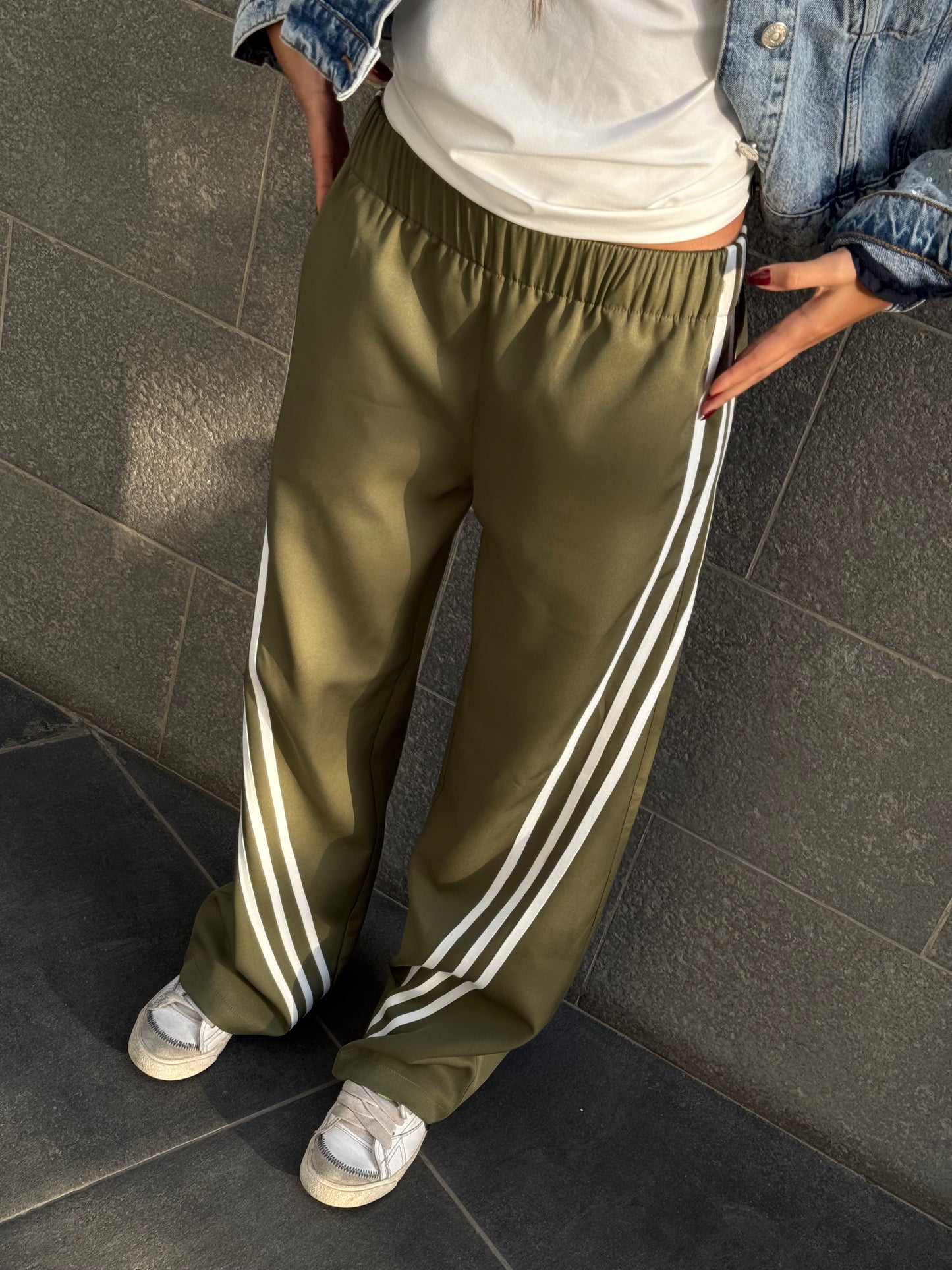 Olive Track Pants