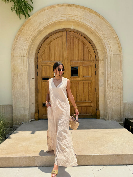 Bloom Babe Beige Dress