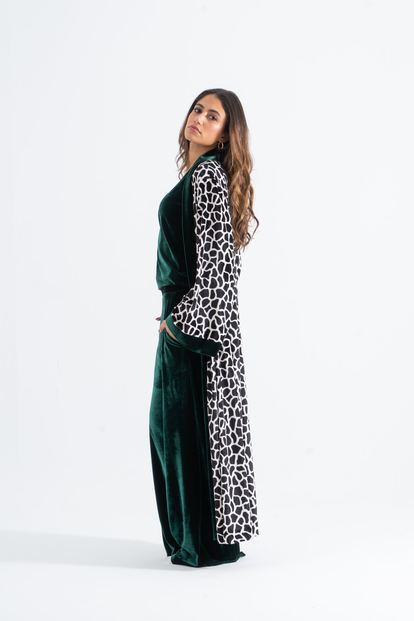 Itsy Bitsy Velvet Set with Kimono