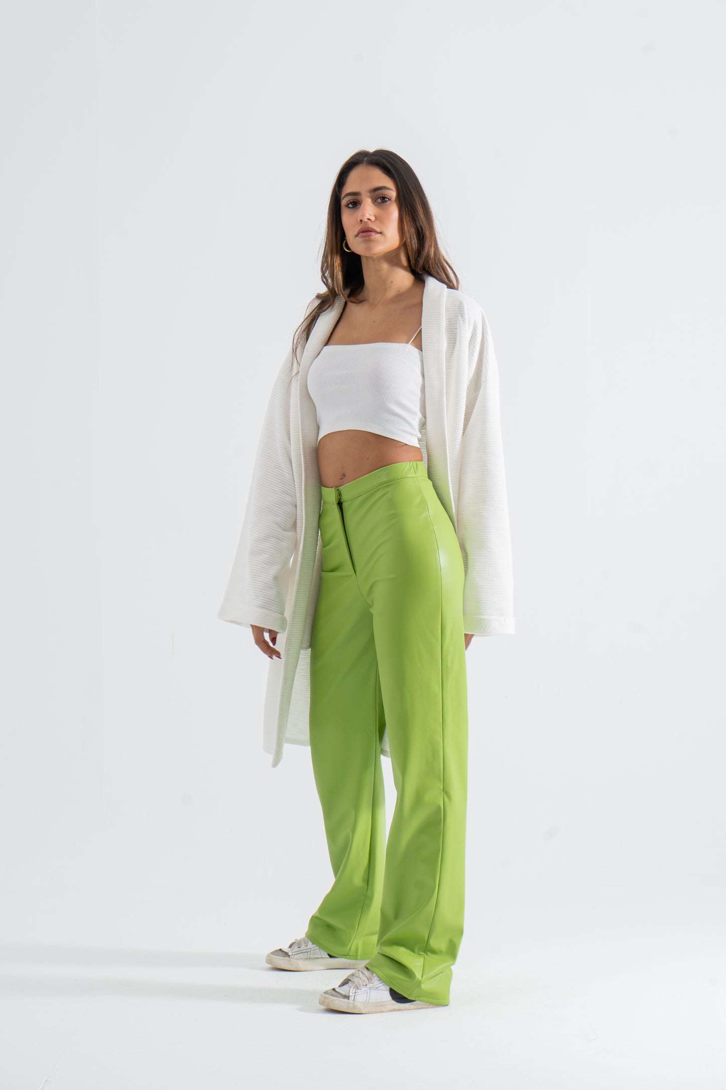 Leather Green Pants