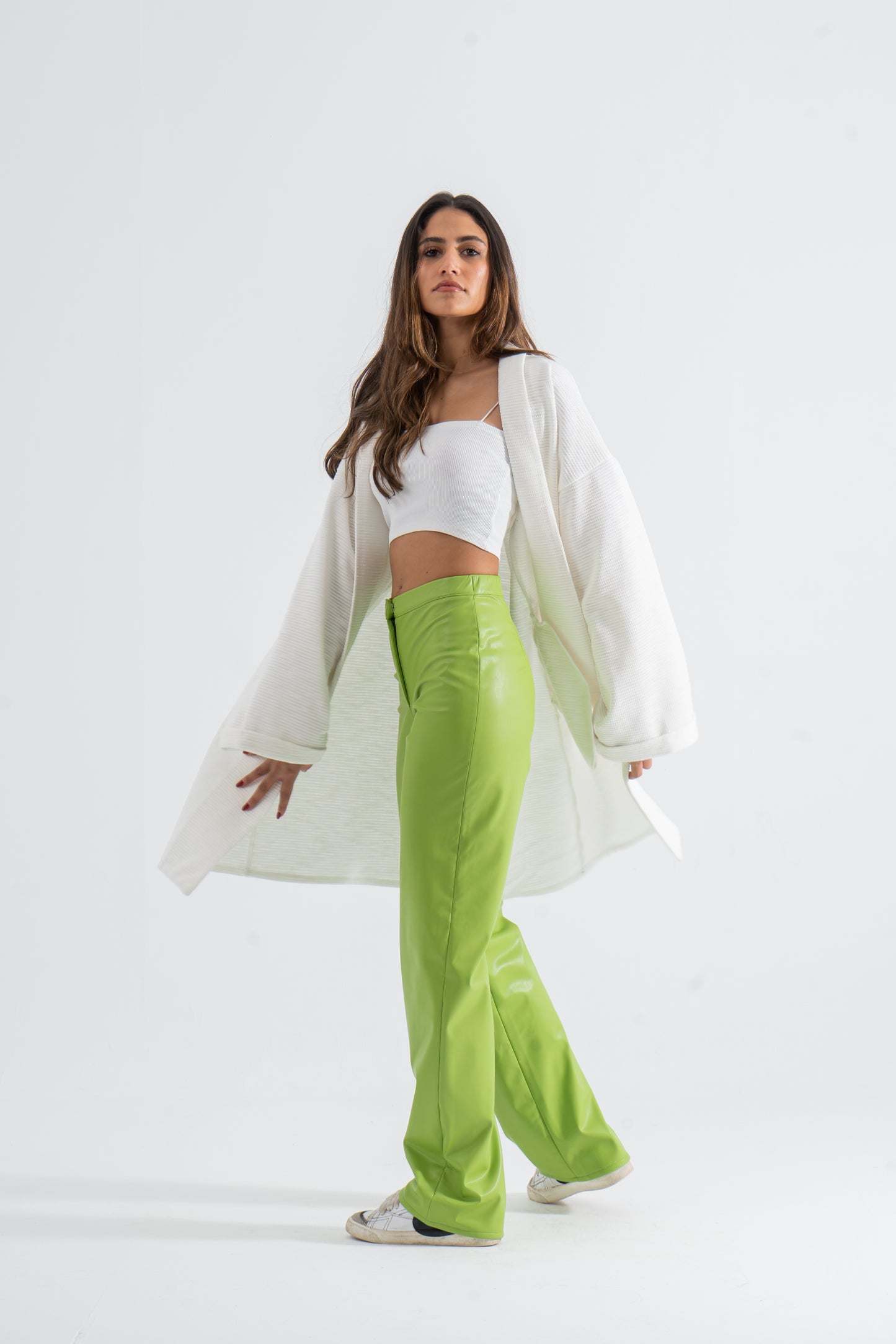 Leather Green Pants