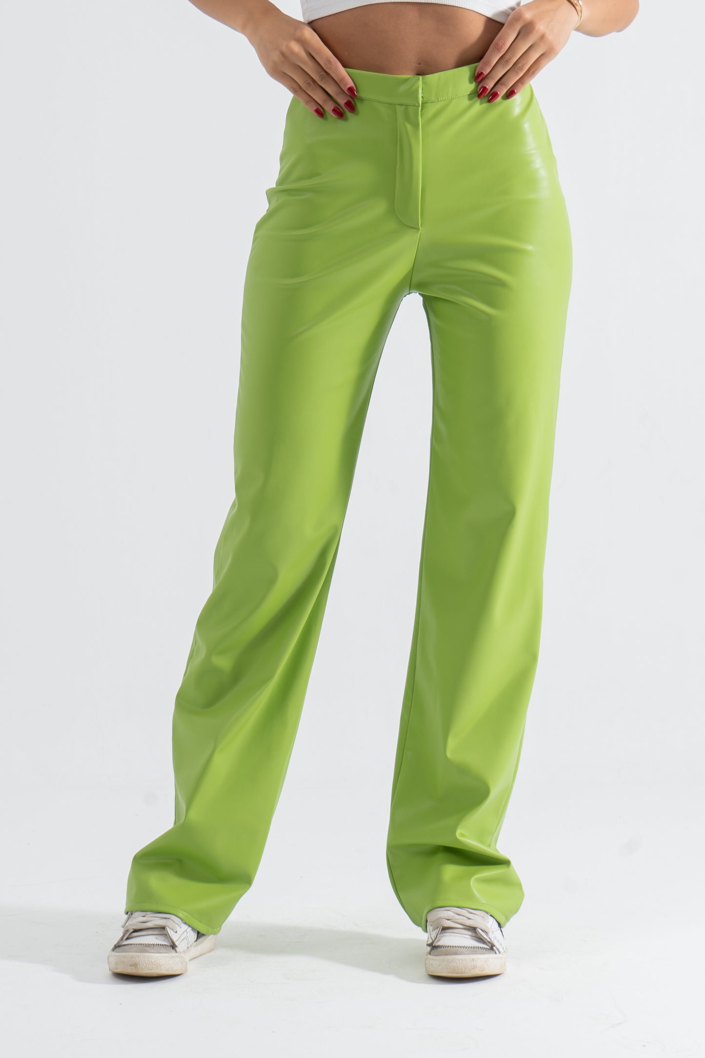 Leather Green Pants