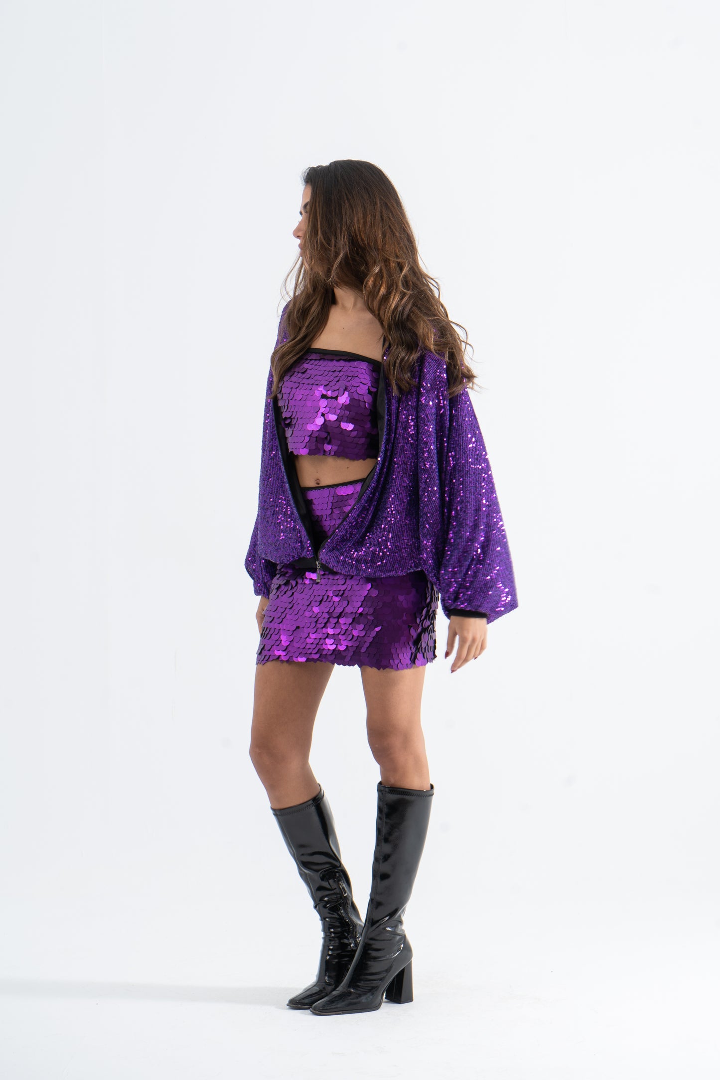 Purple Flat Sequin Jacket