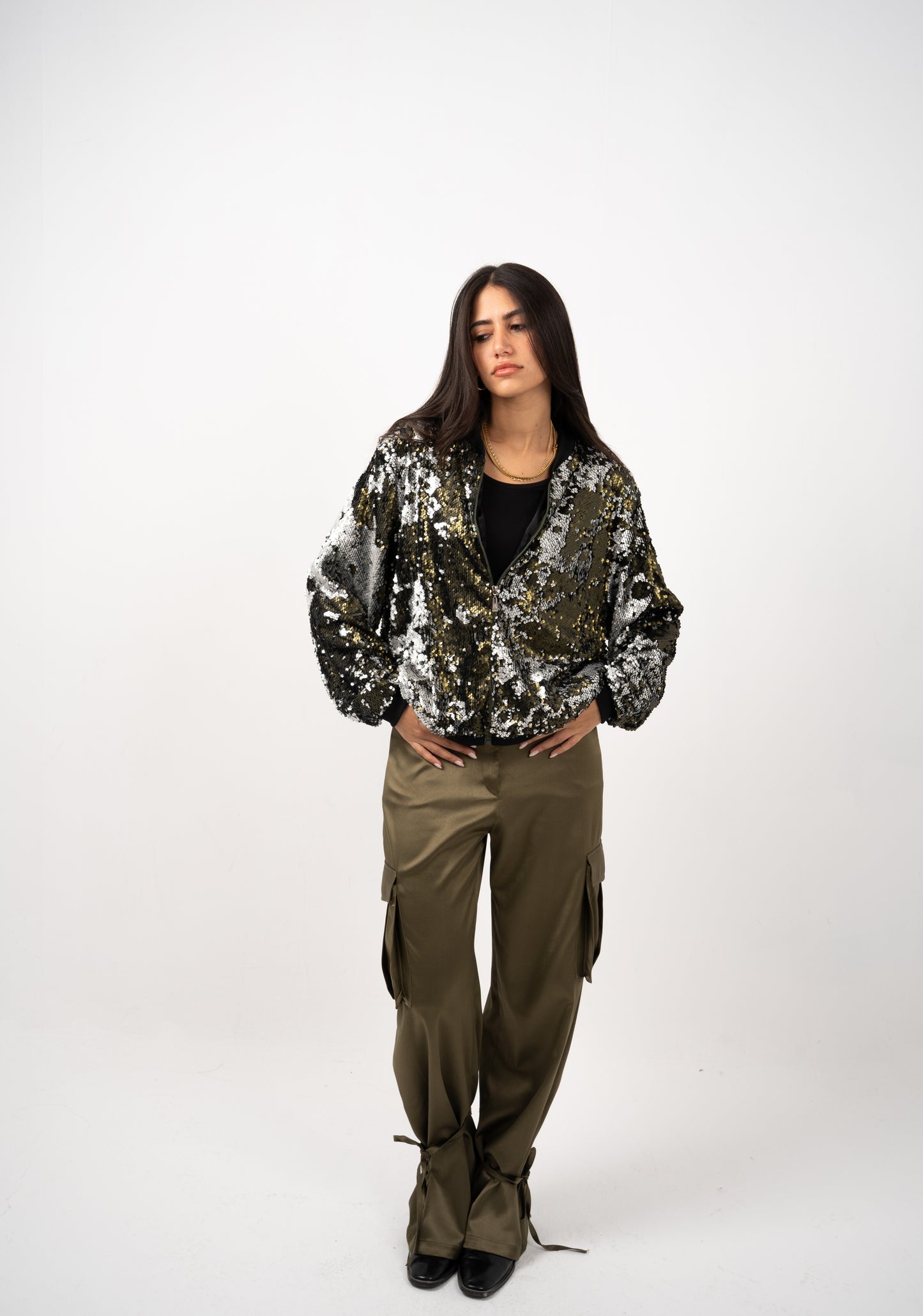 Sequin Bomber Jacket