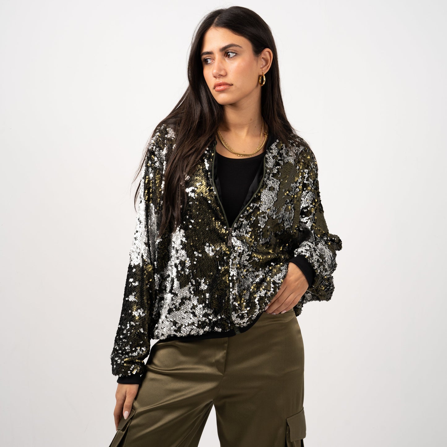 Sequin Bomber Jacket