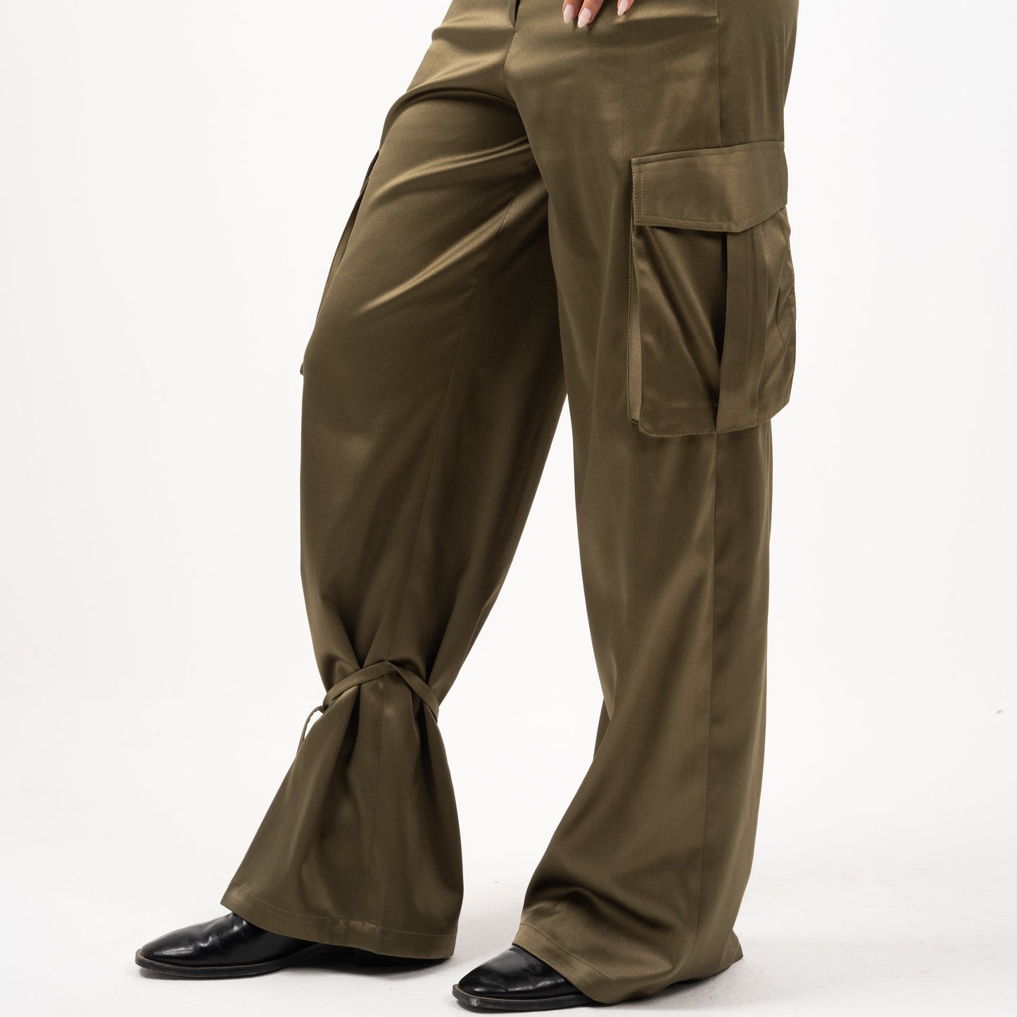 Satin Cargo Pants