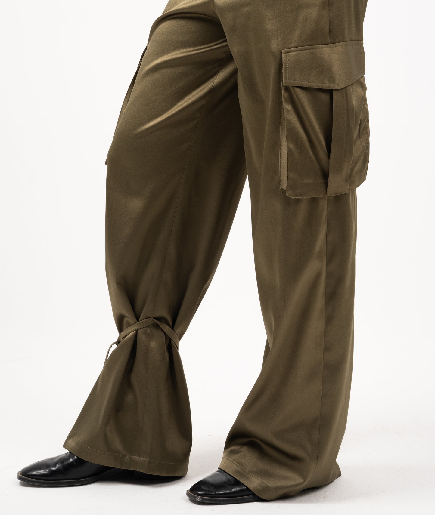 Satin Cargo Pants