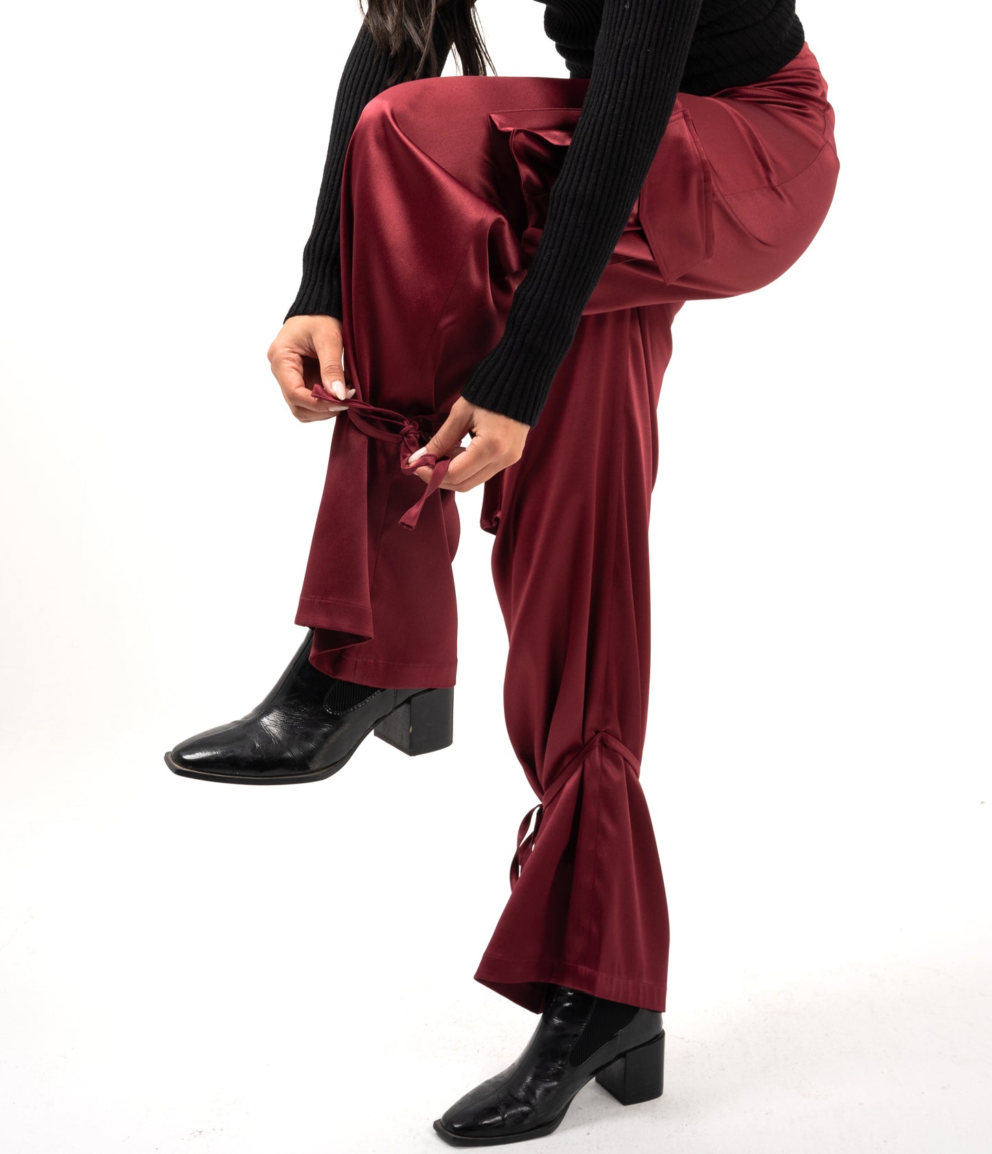 Satin Cargo Pants