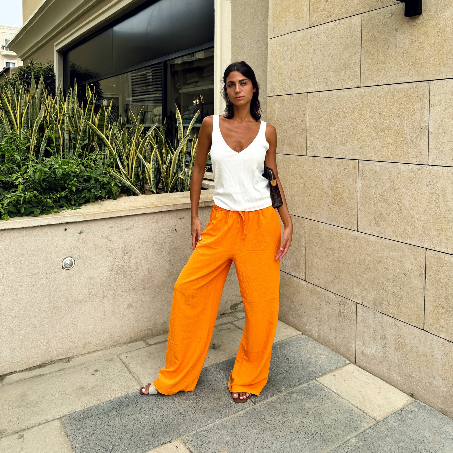 Orange Linen Pants