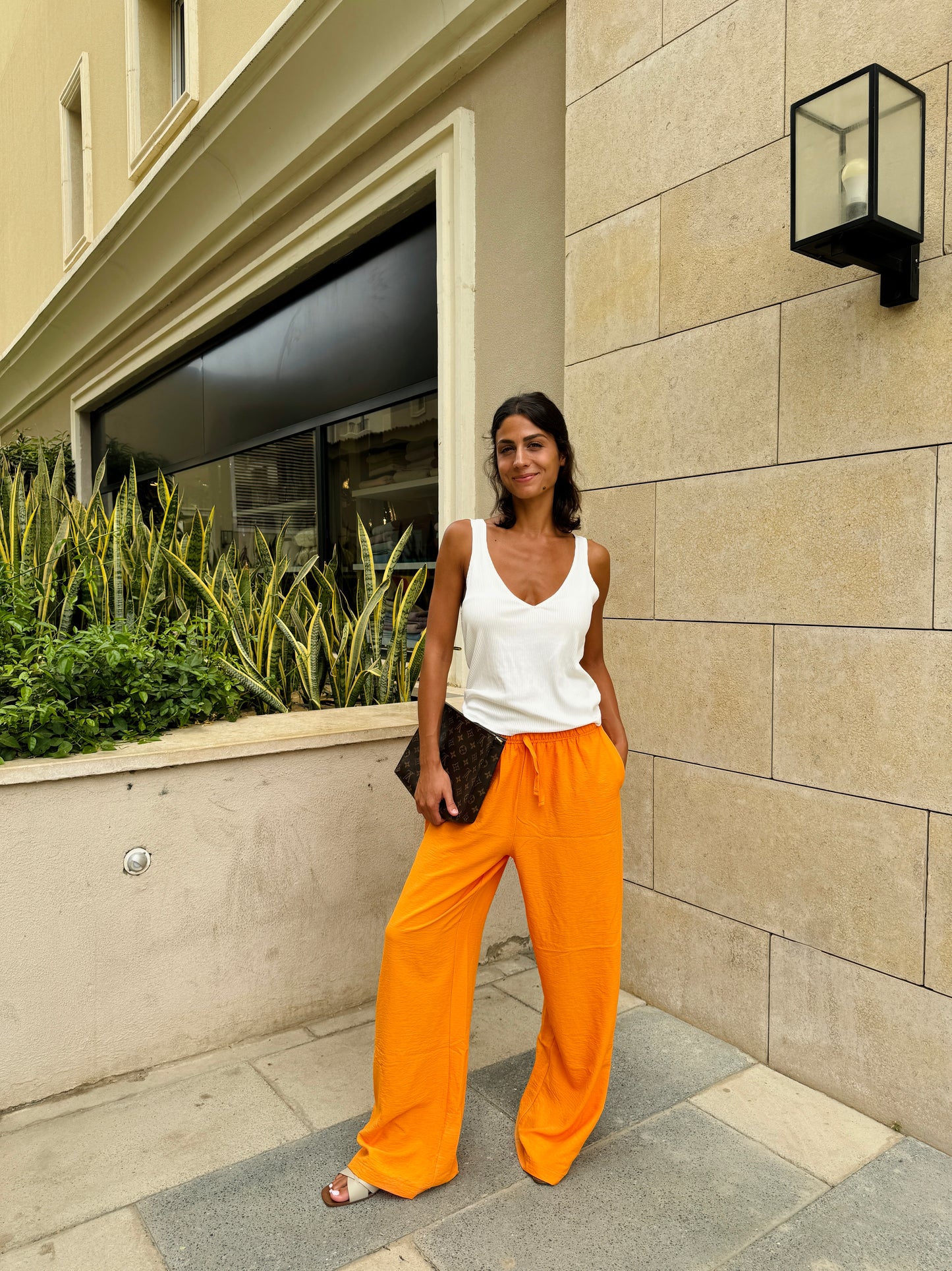 Orange Linen Pants