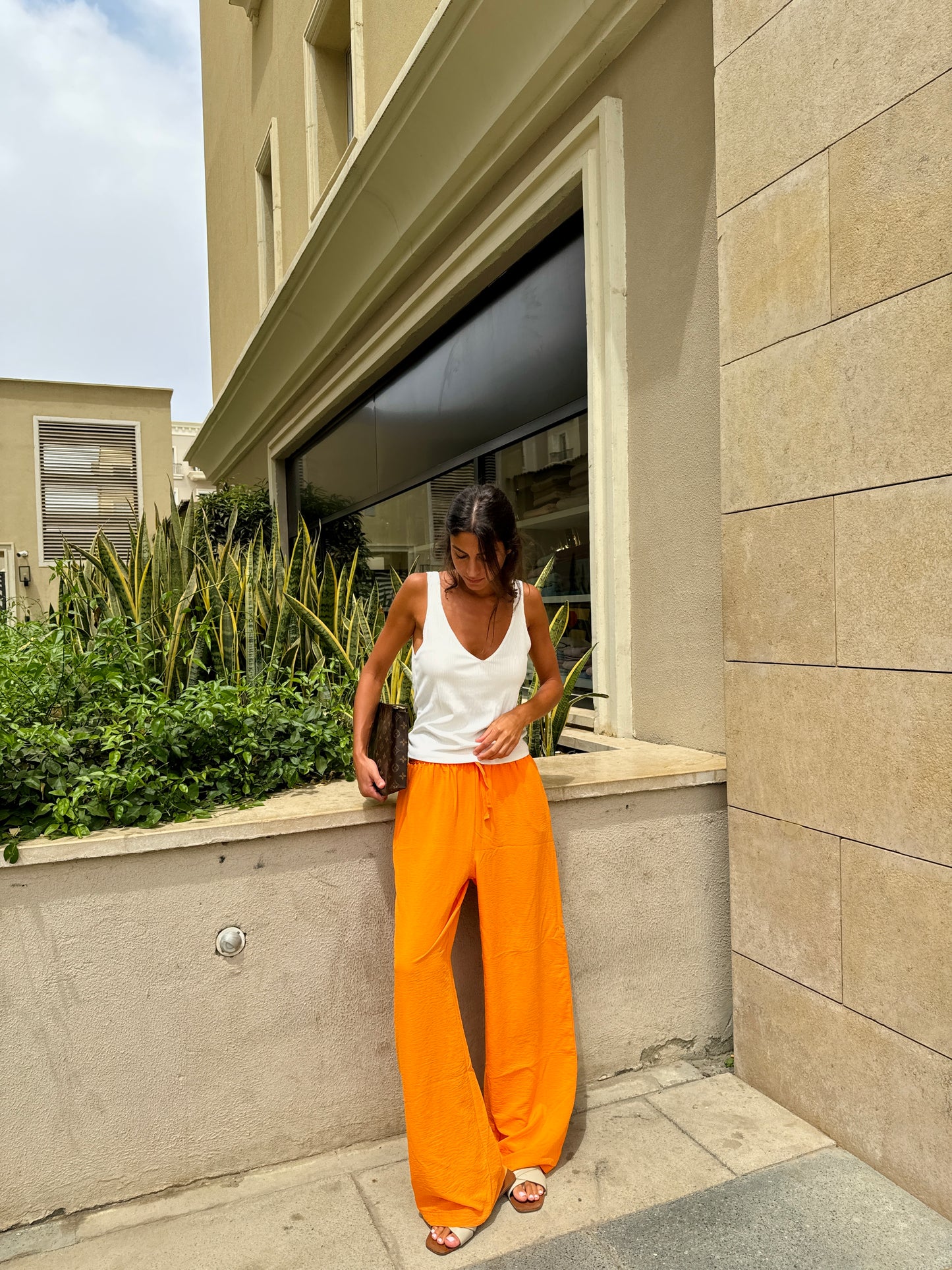 Orange Linen Pants