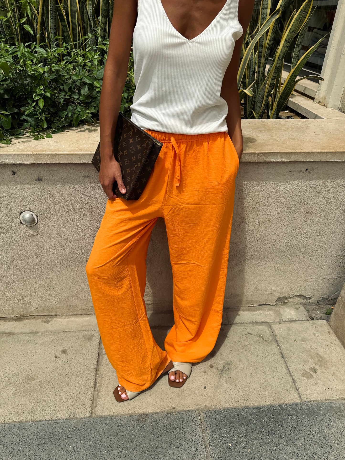 Orange Linen Pants