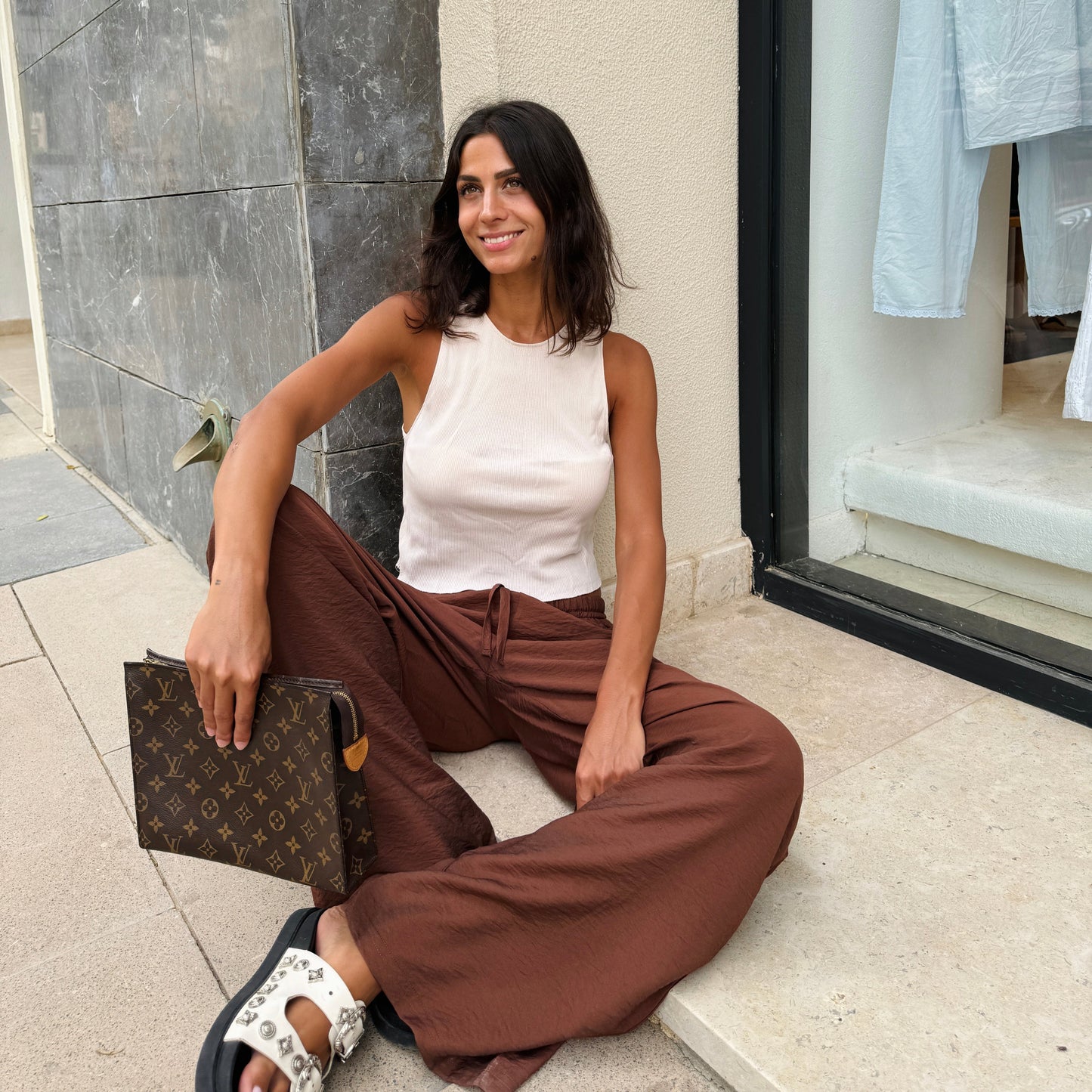 Brown Linen Pants