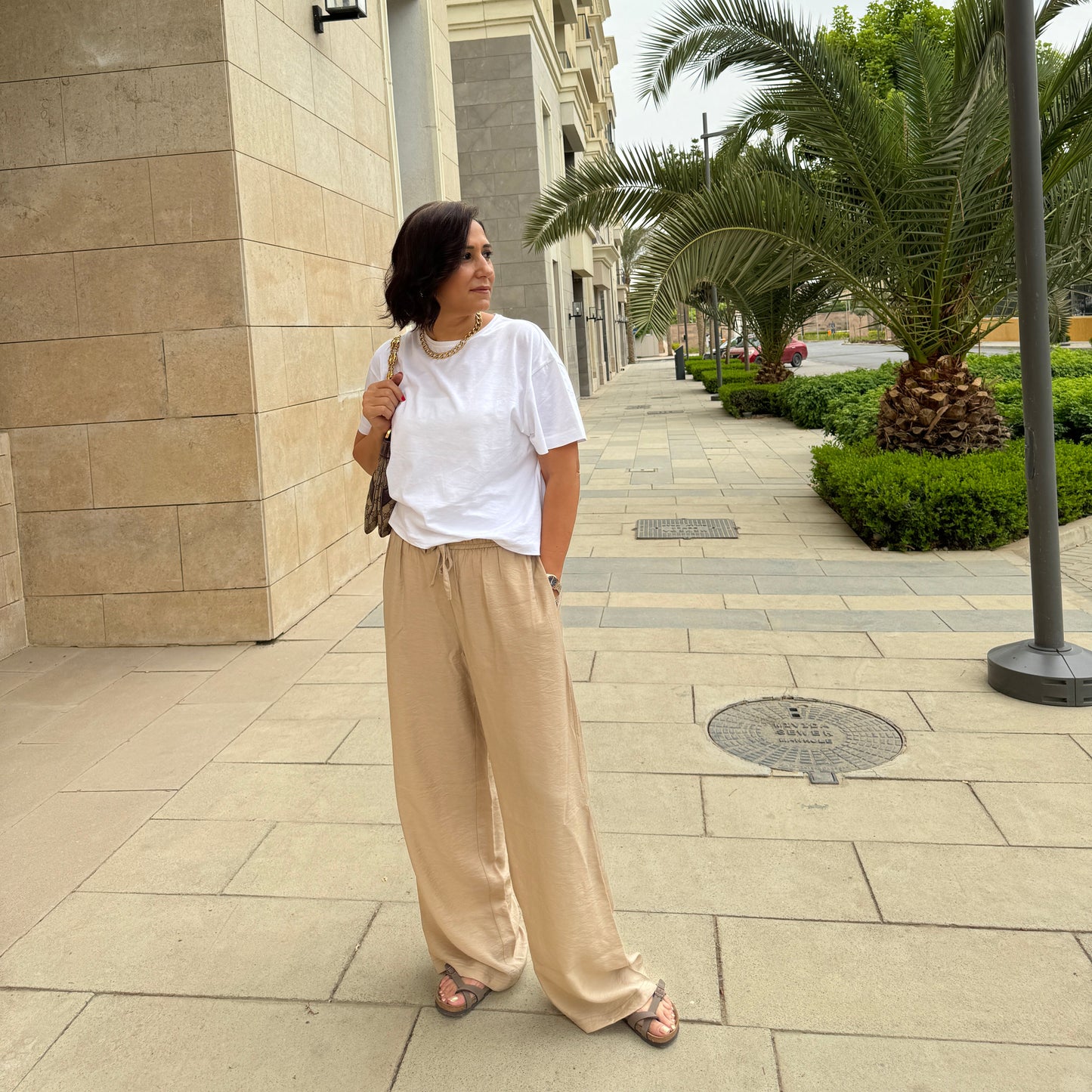 Beige Linen Pants