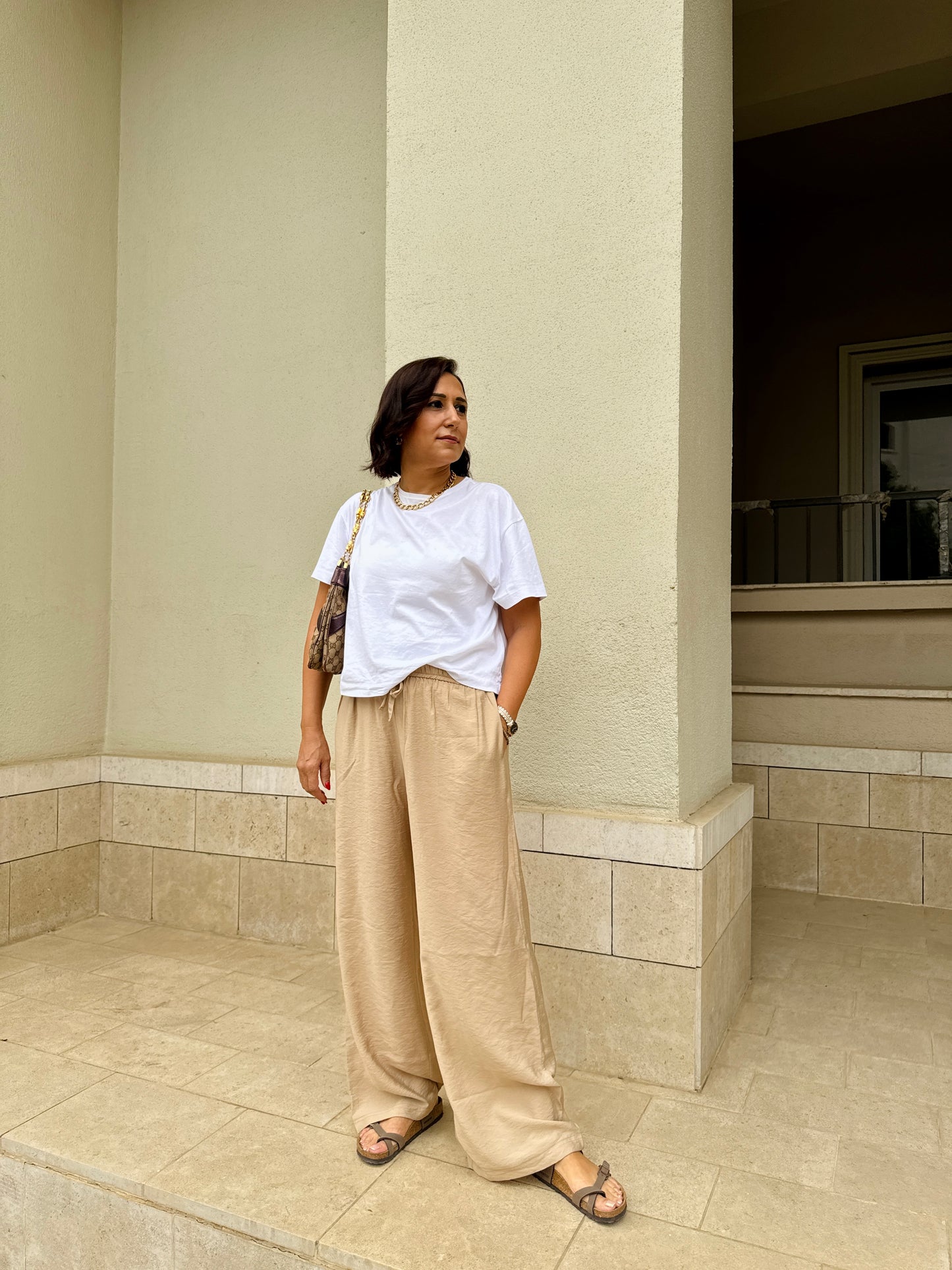Beige Linen Pants