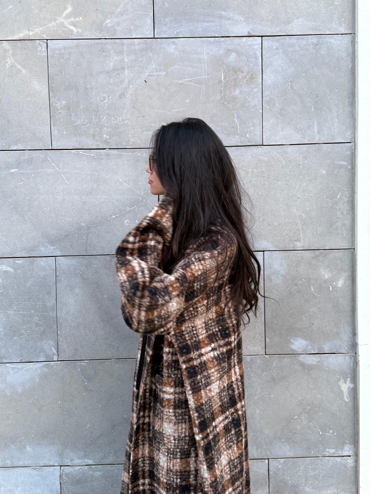 Plaid Brown Kimono