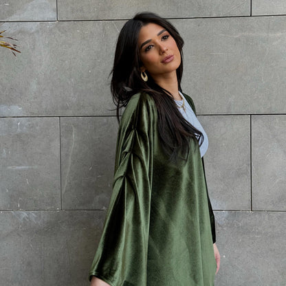 Olive Fringed Kimono