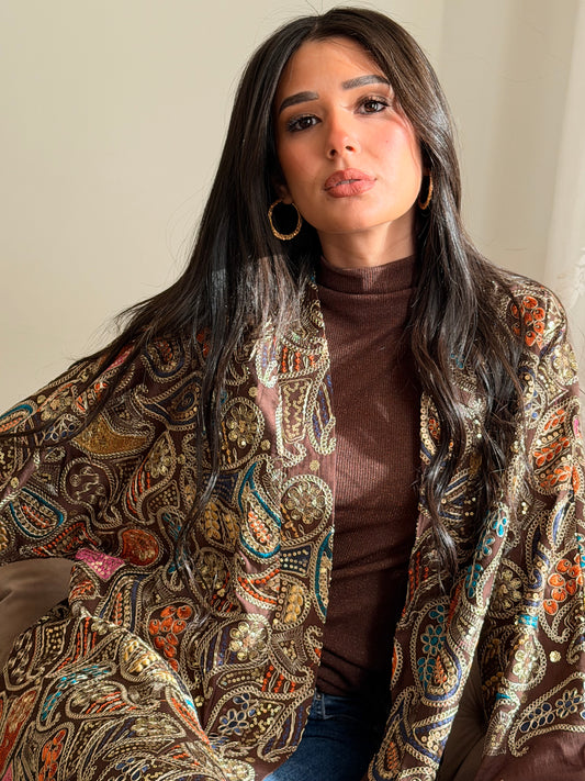 Jeweled Espresso Kaftan