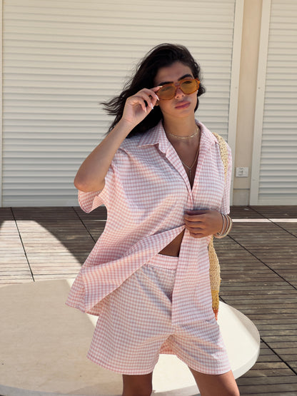 Pink Checkers Set