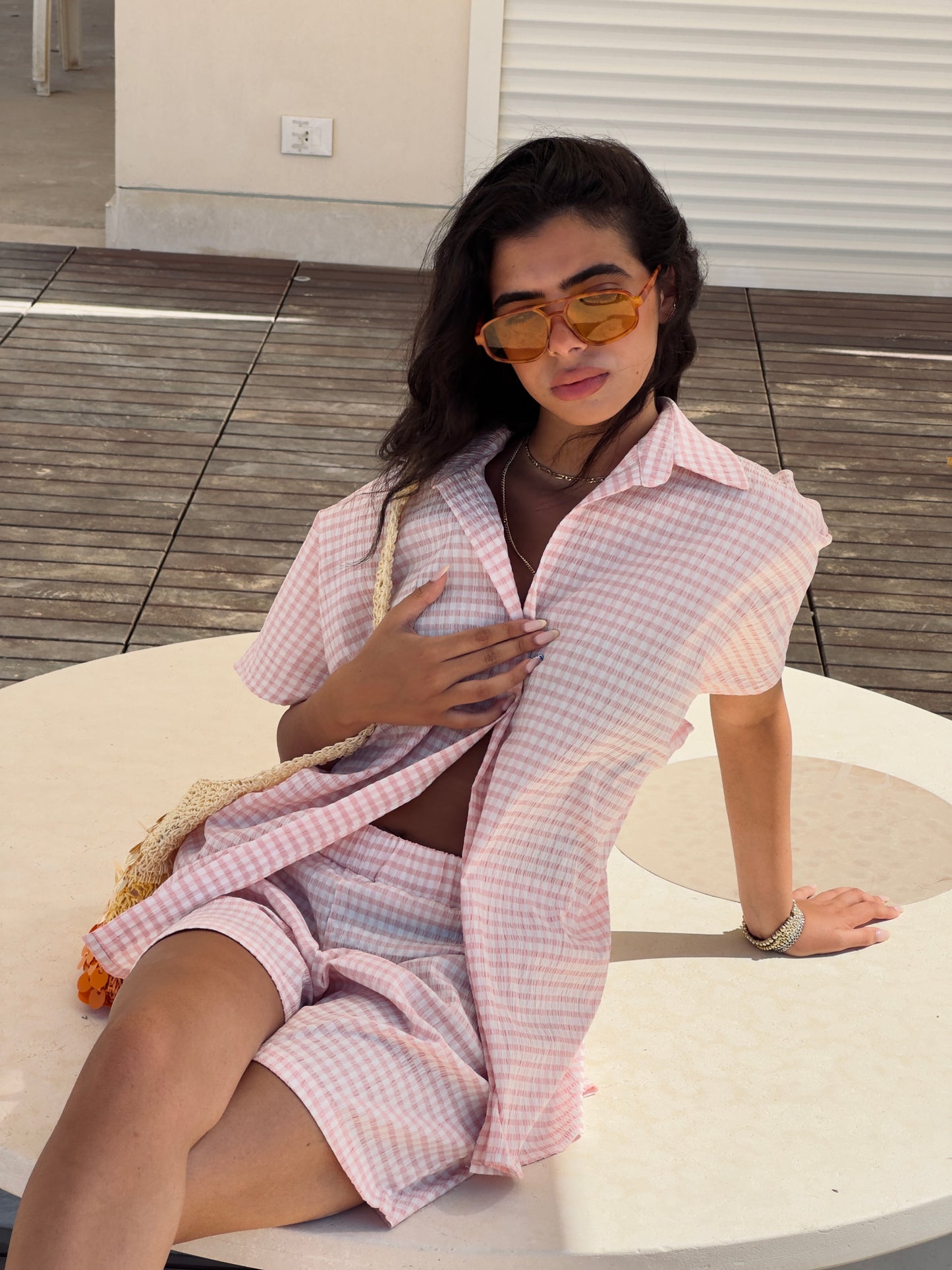Pink Checkers Set