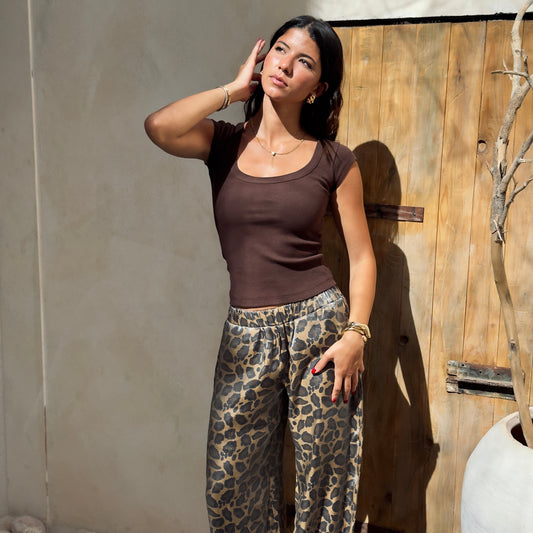Leopard Washed Pants