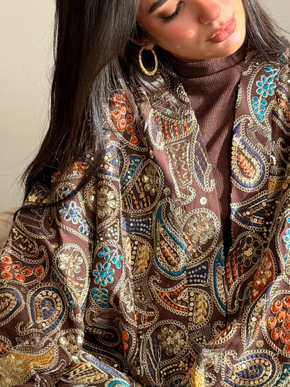 Jeweled Espresso Kaftan