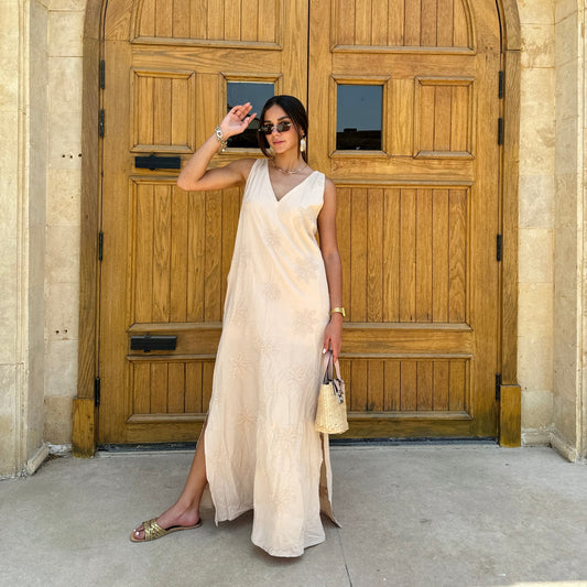 Bloom Babe Beige Dress