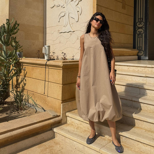 Balloon Beige Dress