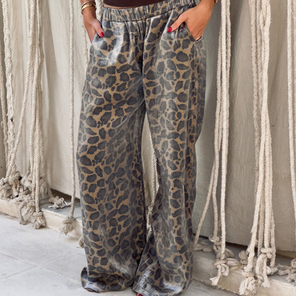 Leopard Washed Pants