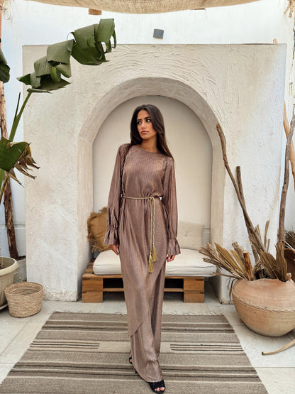 Plisse Asymmetrical Set