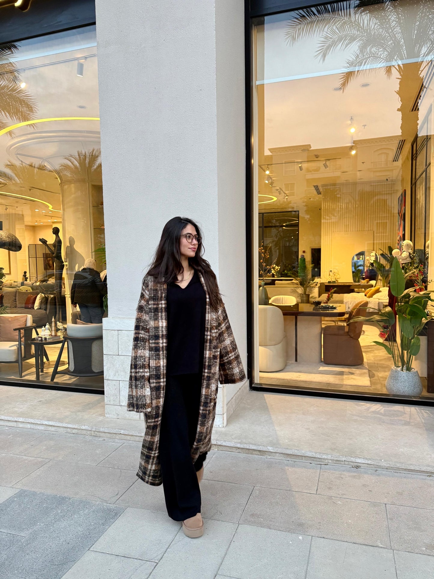 Plaid Brown Kimono