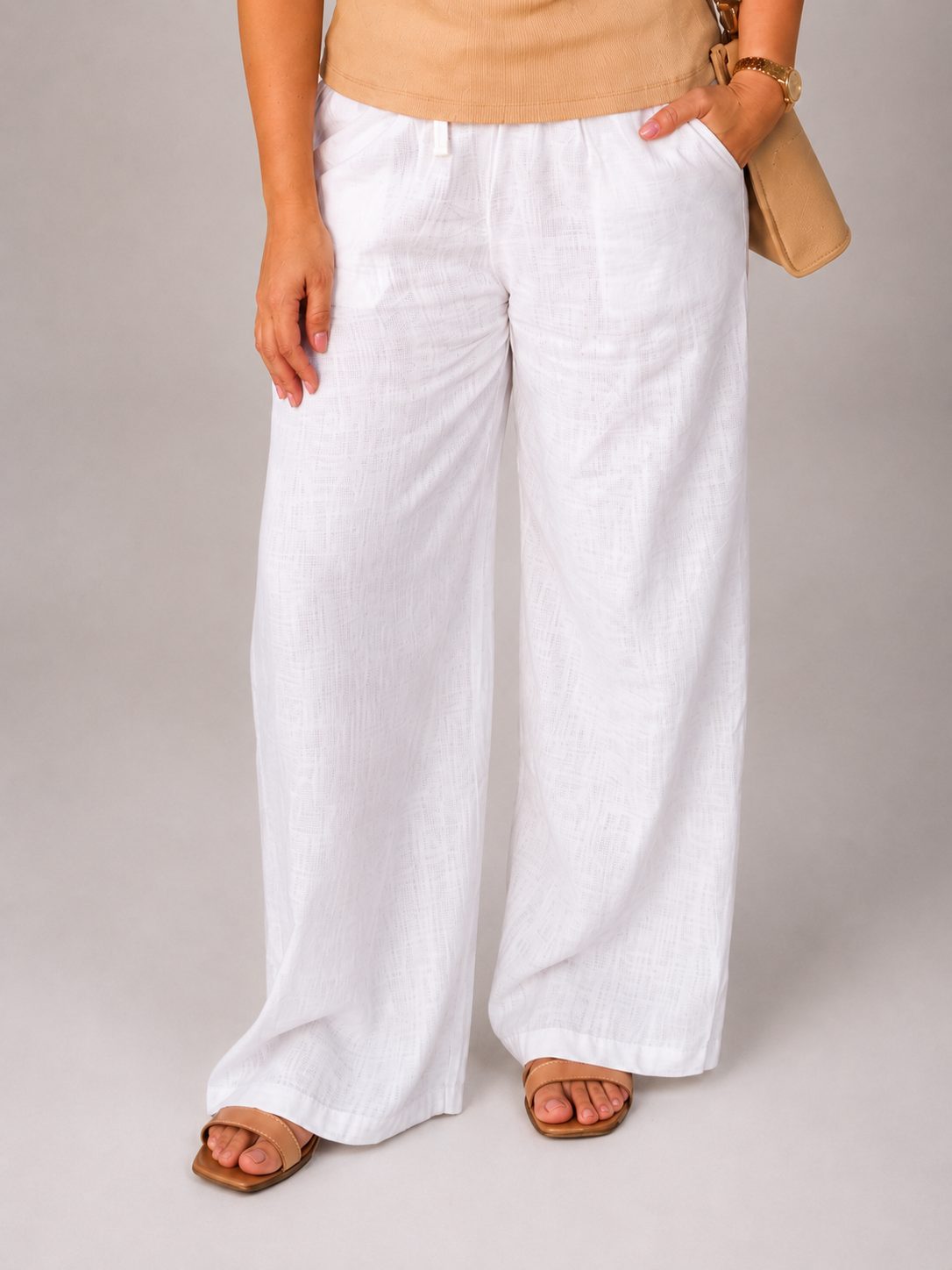 Maya Linen Pants – White