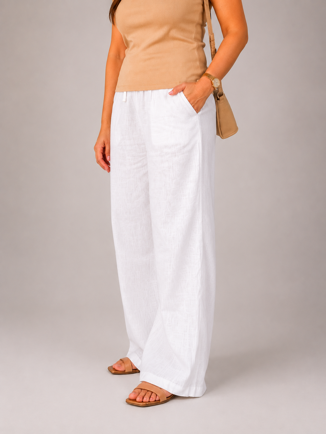 Maya Linen Pants – White