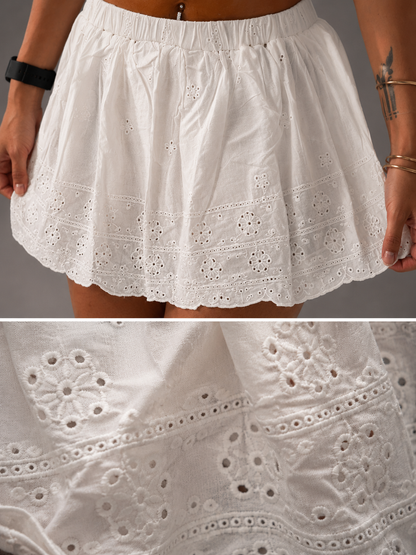 Sienna Eyelet Mini Skirt