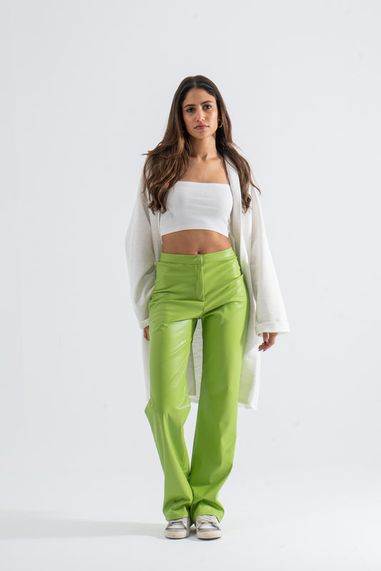 Leather Green Pants