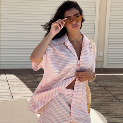 Pink Checkers Set