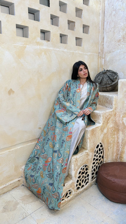 Mint Desert Bloom Kaftan