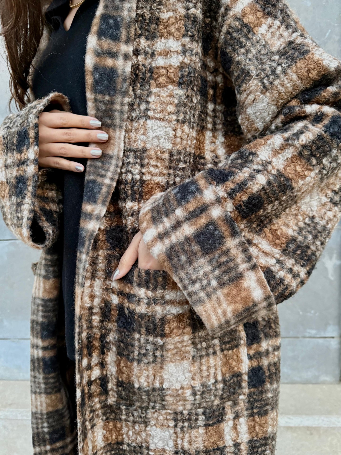 Plaid Brown Kimono