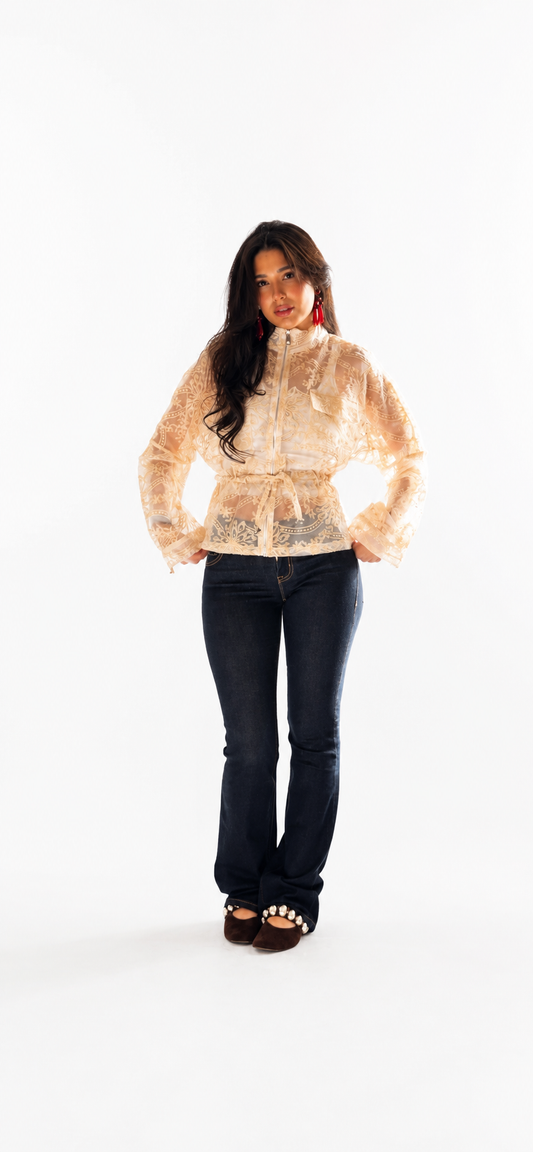 Aurelia Organza Bomber Jacket