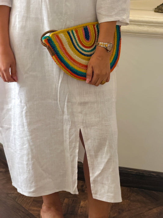 Maya Linen Dress – White
