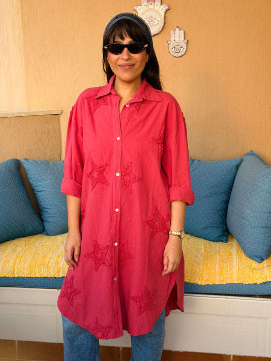 Nova Star – Shirt Dress – Burgundy