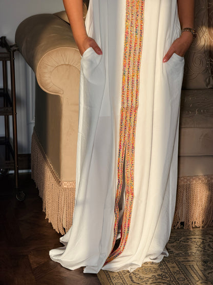 Color Burst White Dress