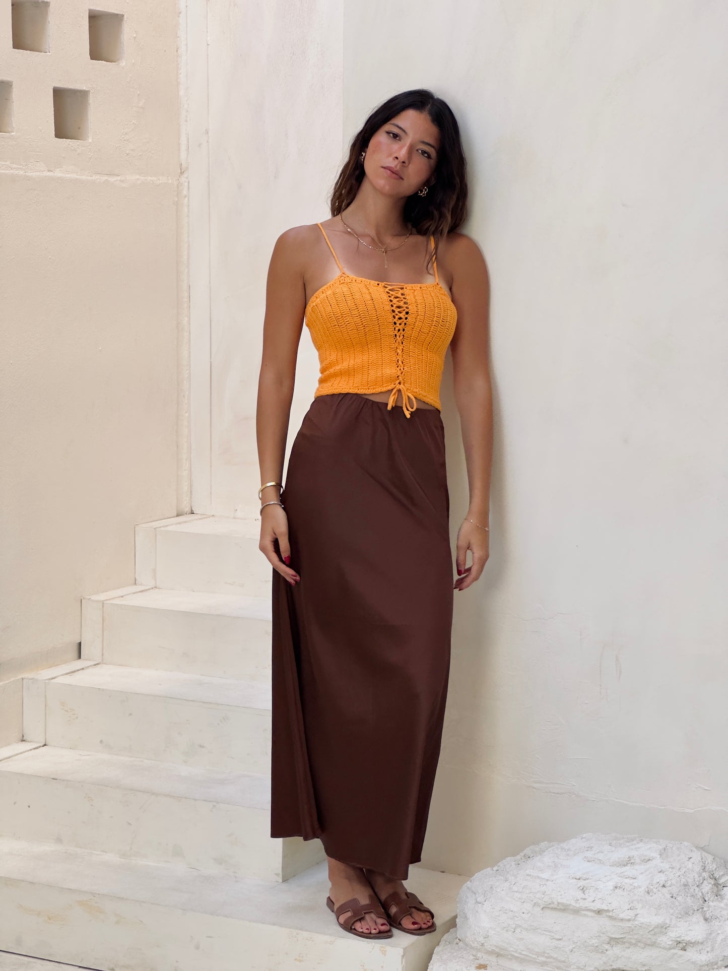 Nous Brown Skirt