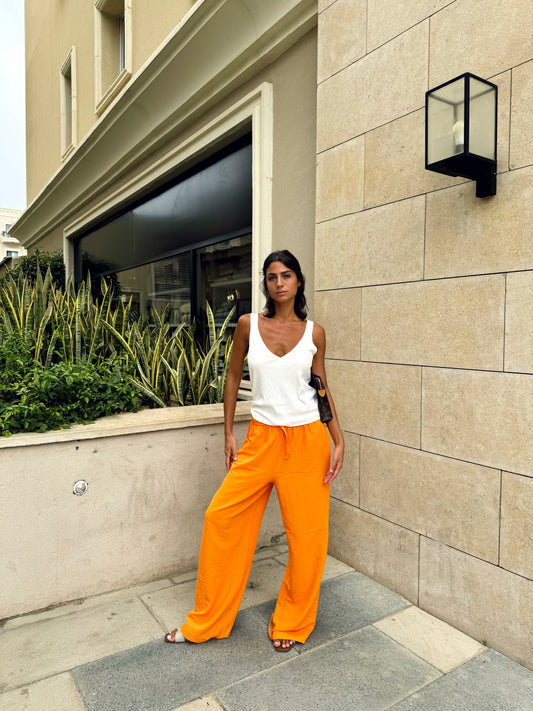 Orange Linen Pants