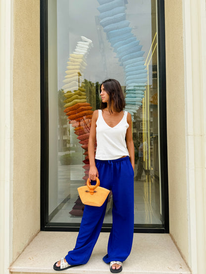 Blue Linen Pants