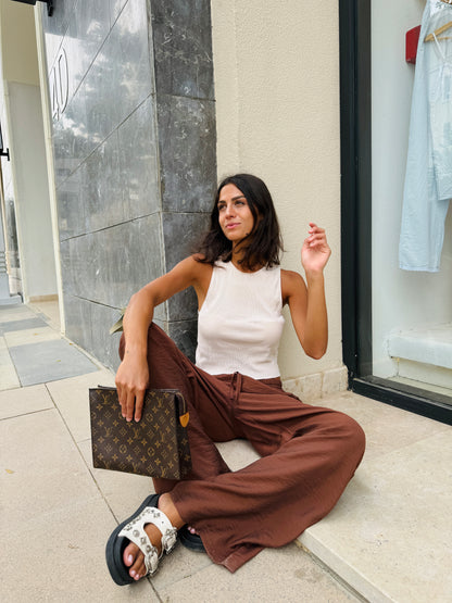 Brown Linen Pants