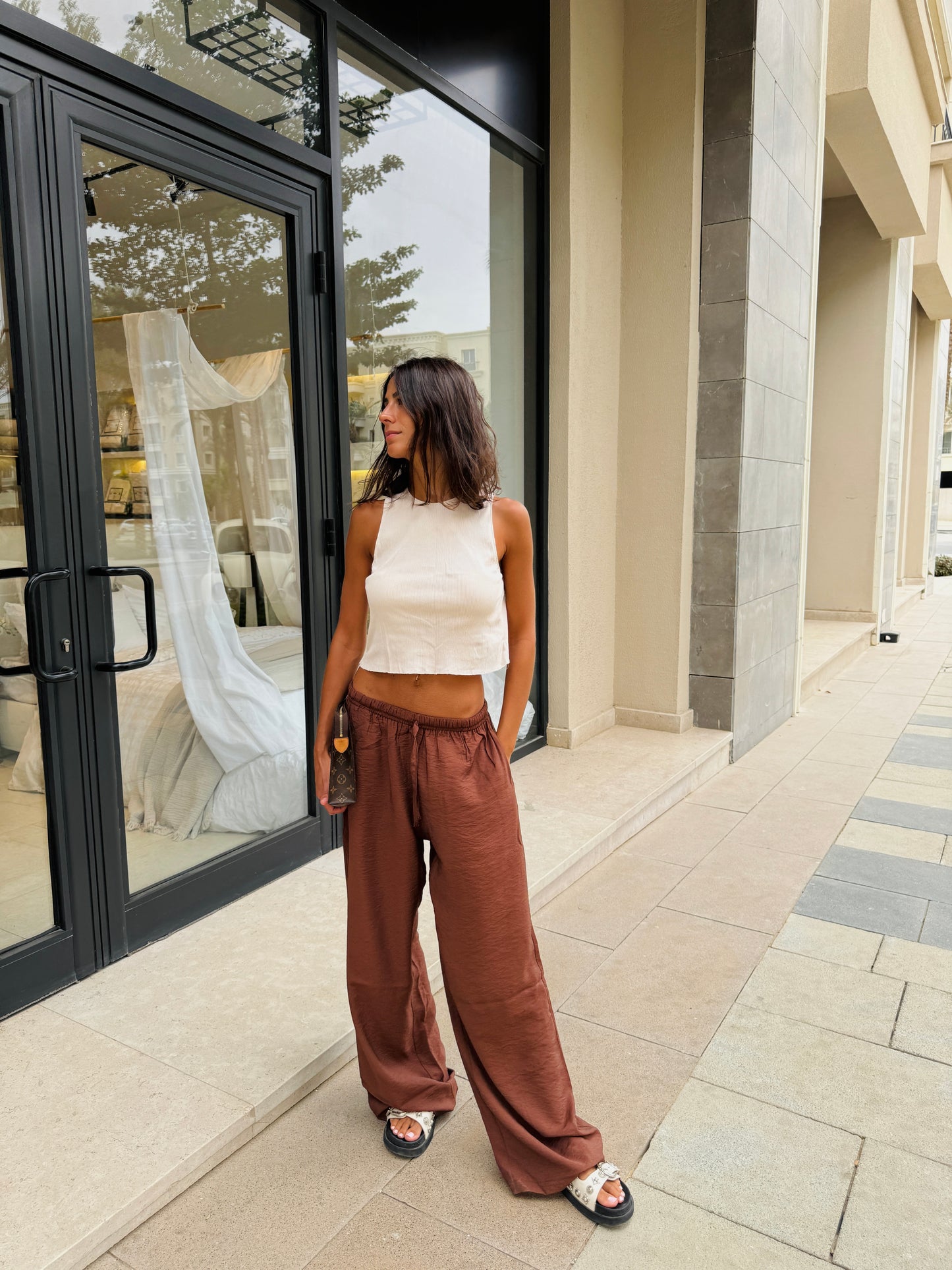 Brown Linen Pants