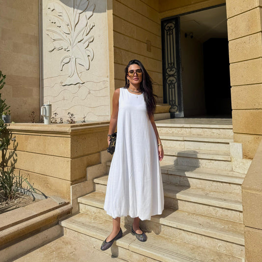 Balloon White Dress
