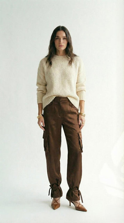 Satin Cargo Pants