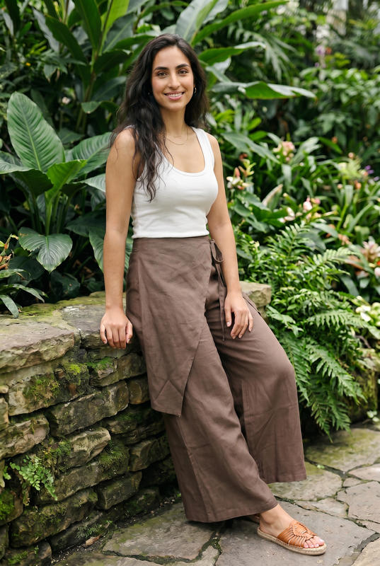 Rhea Linen Wrap – Pants